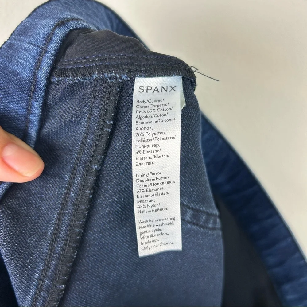 Spanx pull-on dark wash jean jogging pants "Jean-ish ankle leggings" size: 1X - Picture 8 of 9